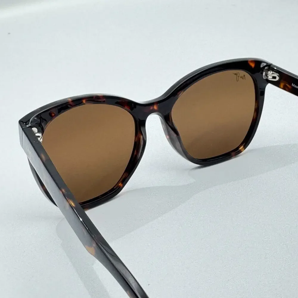 Maui Jim Sunglasses Alulu STG-BG MJ878-10 Dark Tortoise Cat Eye Bronze Polarized